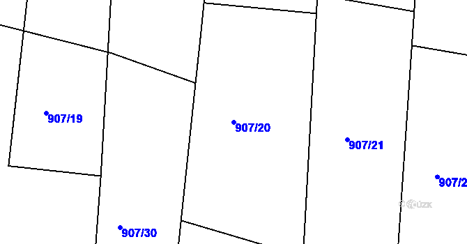 Parcela st. 907/20 v KÚ Čimelice, Katastrální mapa