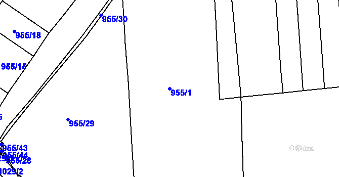 Parcela st. 955/1 v KÚ Čimelice, Katastrální mapa