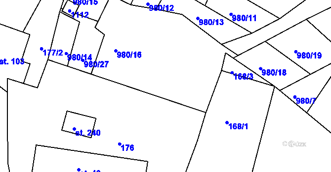 Parcela st. 980/17 v KÚ Čimelice, Katastrální mapa