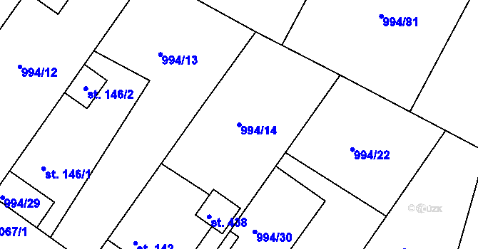 Parcela st. 994/14 v KÚ Čimelice, Katastrální mapa