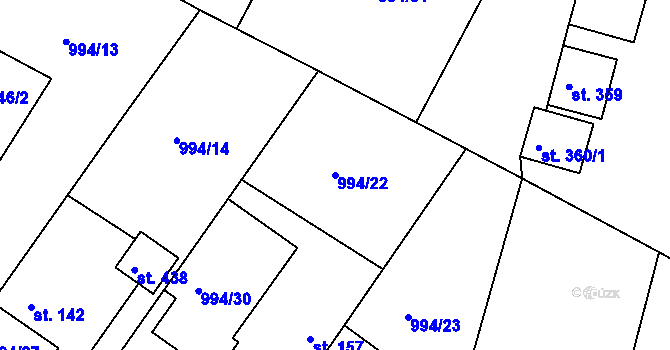 Parcela st. 994/22 v KÚ Čimelice, Katastrální mapa