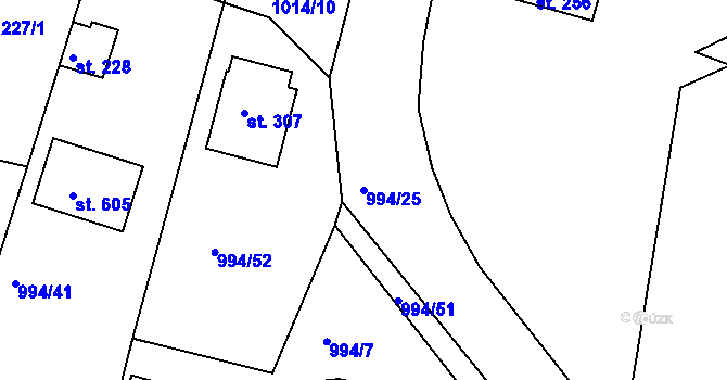 Parcela st. 994/25 v KÚ Čimelice, Katastrální mapa