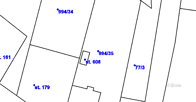 Parcela st. 994/35 v KÚ Čimelice, Katastrální mapa