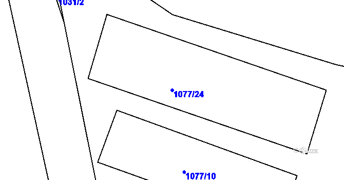 Parcela st. 1077/24 v KÚ Čimelice, Katastrální mapa