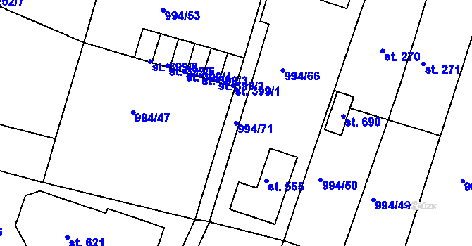 Parcela st. 994/71 v KÚ Čimelice, Katastrální mapa