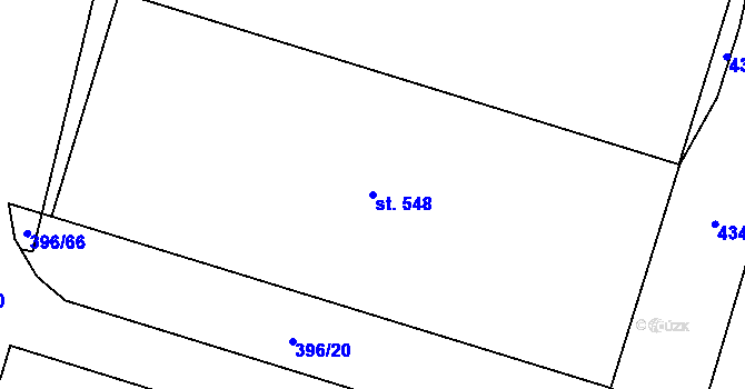 Parcela st. 548 v KÚ Čimelice, Katastrální mapa
