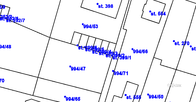 Parcela st. 399/3 v KÚ Čimelice, Katastrální mapa