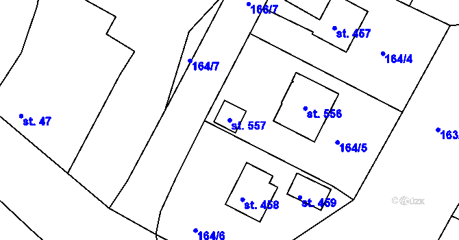 Parcela st. 557 v KÚ Čimelice, Katastrální mapa