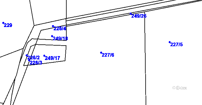 Parcela st. 227/6 v KÚ Čimelice, Katastrální mapa