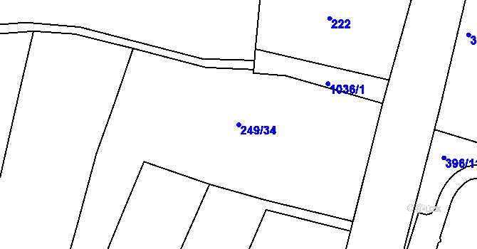 Parcela st. 249/34 v KÚ Čimelice, Katastrální mapa