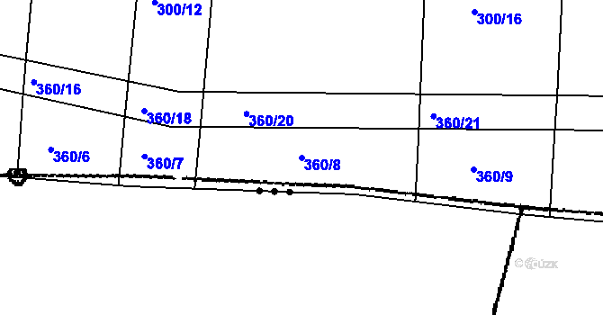 Parcela st. 360/8 v KÚ Čimelice, Katastrální mapa