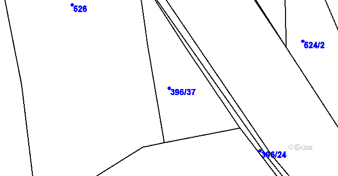 Parcela st. 396/37 v KÚ Čimelice, Katastrální mapa