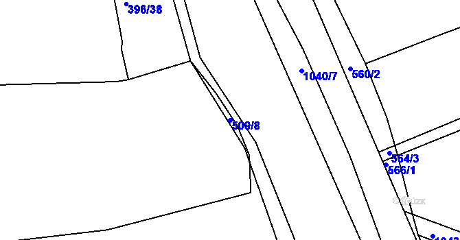 Parcela st. 509/8 v KÚ Čimelice, Katastrální mapa