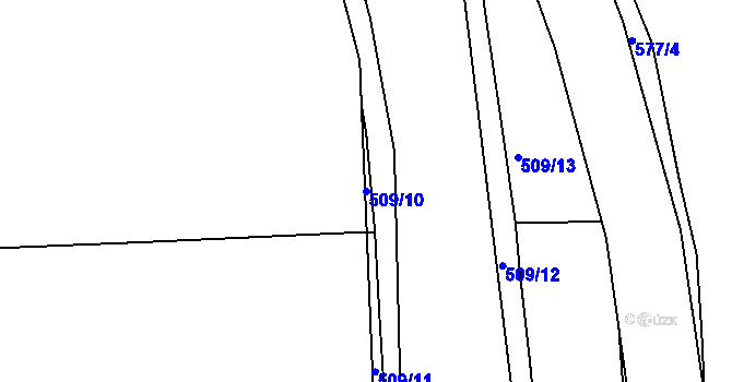 Parcela st. 509/10 v KÚ Čimelice, Katastrální mapa