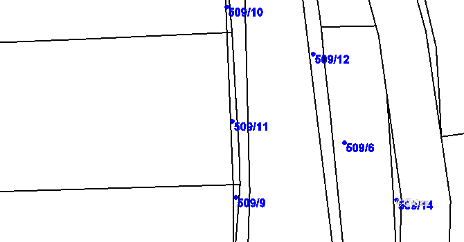 Parcela st. 509/11 v KÚ Čimelice, Katastrální mapa