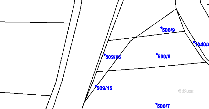 Parcela st. 509/16 v KÚ Čimelice, Katastrální mapa