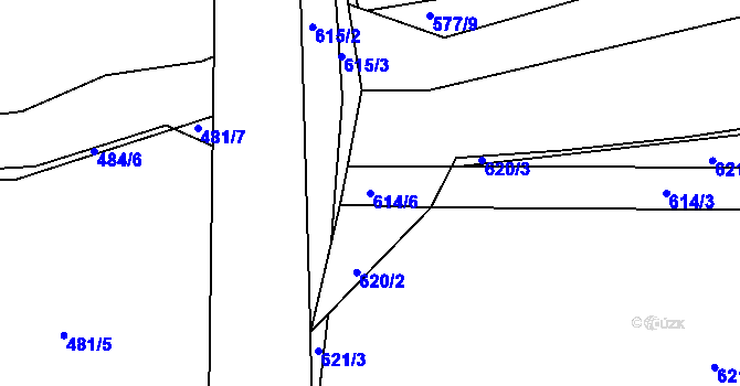 Parcela st. 614/6 v KÚ Čimelice, Katastrální mapa