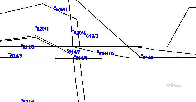 Parcela st. 614/10 v KÚ Čimelice, Katastrální mapa