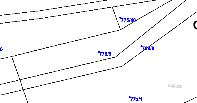 Parcela st. 775/9 v KÚ Čimelice, Katastrální mapa