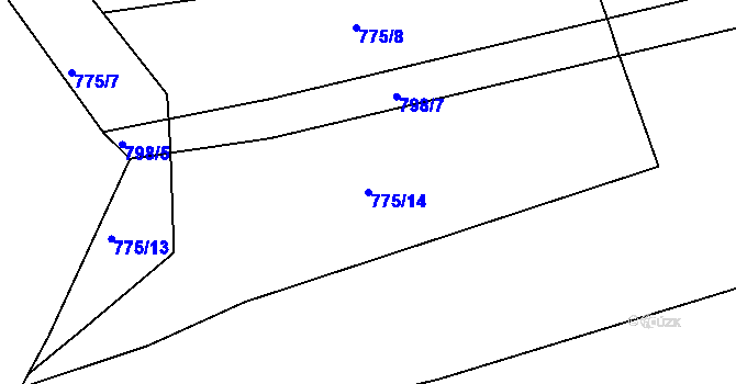 Parcela st. 775/14 v KÚ Čimelice, Katastrální mapa