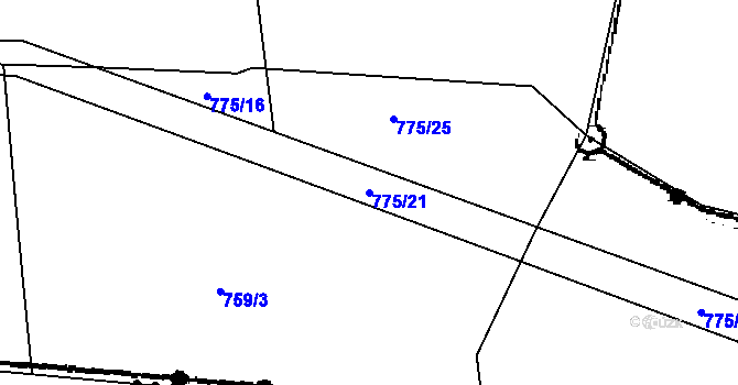 Parcela st. 775/21 v KÚ Čimelice, Katastrální mapa