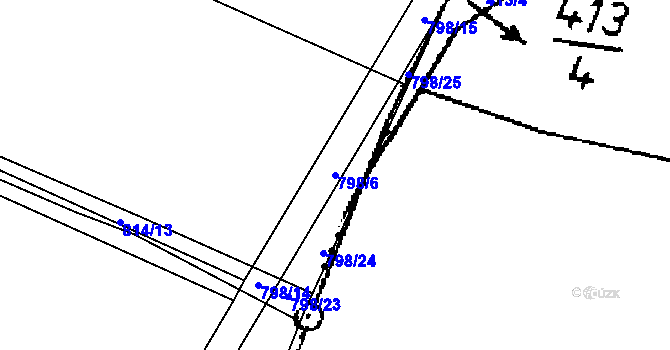 Parcela st. 798/6 v KÚ Čimelice, Katastrální mapa