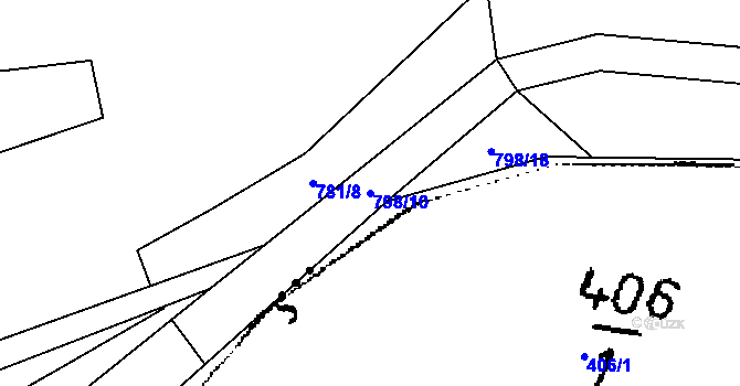 Parcela st. 798/10 v KÚ Čimelice, Katastrální mapa