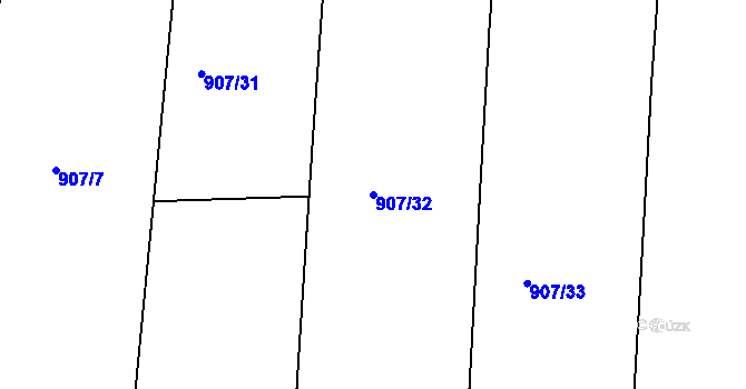 Parcela st. 907/32 v KÚ Čimelice, Katastrální mapa