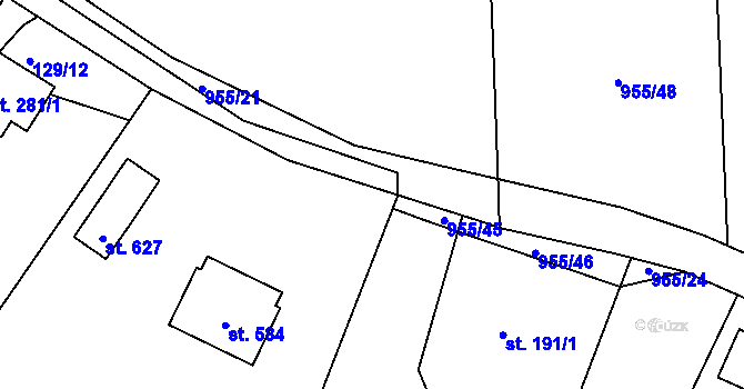 Parcela st. 955/22 v KÚ Čimelice, Katastrální mapa