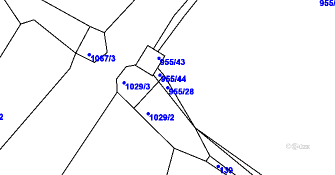 Parcela st. 955/28 v KÚ Čimelice, Katastrální mapa