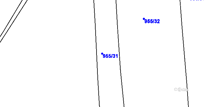 Parcela st. 955/31 v KÚ Čimelice, Katastrální mapa
