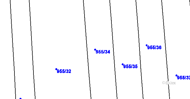 Parcela st. 955/34 v KÚ Čimelice, Katastrální mapa