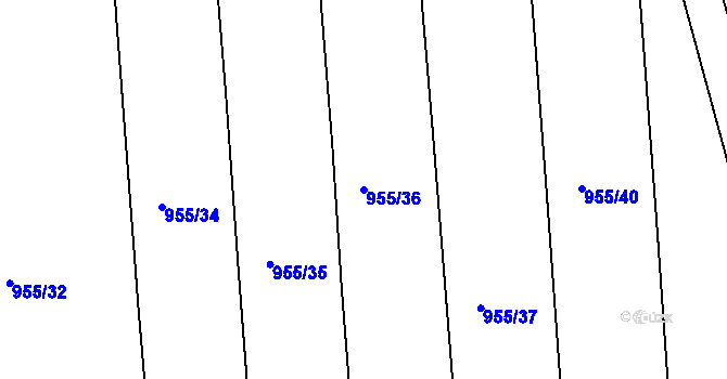 Parcela st. 955/36 v KÚ Čimelice, Katastrální mapa