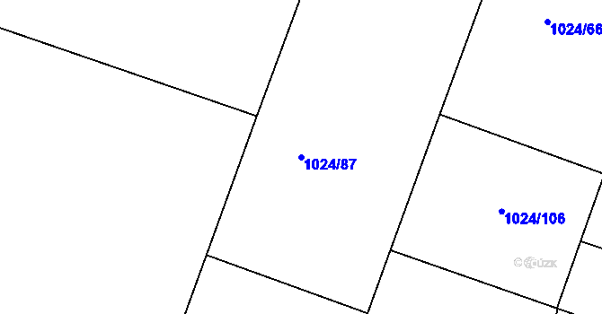 Parcela st. 1024/87 v KÚ Čimelice, Katastrální mapa