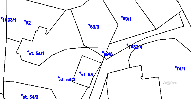 Parcela st. 69/6 v KÚ Čimelice, Katastrální mapa