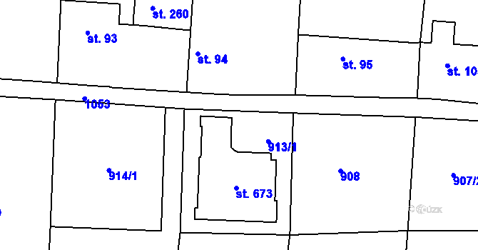 Parcela st. 913/2 v KÚ Čimelice, Katastrální mapa