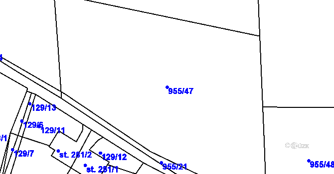 Parcela st. 955/47 v KÚ Čimelice, Katastrální mapa