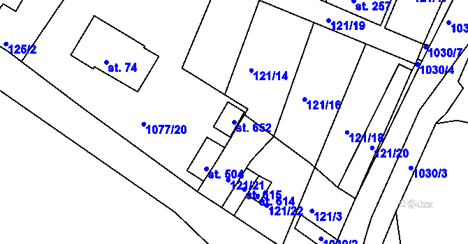 Parcela st. 652 v KÚ Čimelice, Katastrální mapa