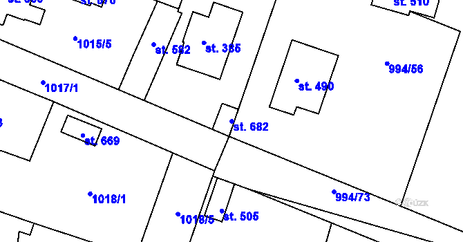 Parcela st. 682 v KÚ Čimelice, Katastrální mapa