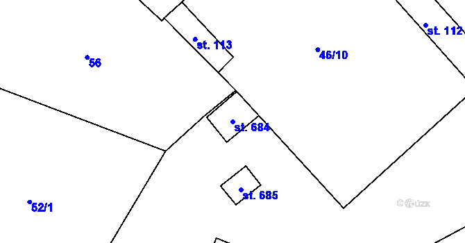 Parcela st. 684 v KÚ Čimelice, Katastrální mapa