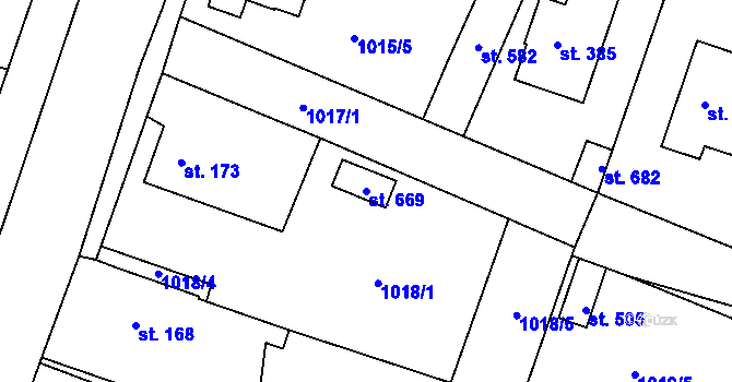 Parcela st. 669 v KÚ Čimelice, Katastrální mapa