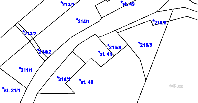 Parcela st. 41 v KÚ Krsice, Katastrální mapa