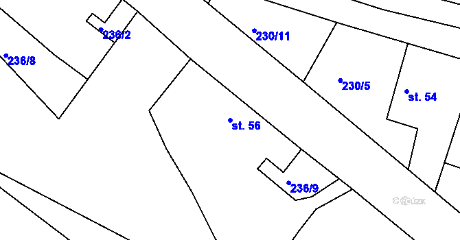 Parcela st. 56 v KÚ Krsice, Katastrální mapa