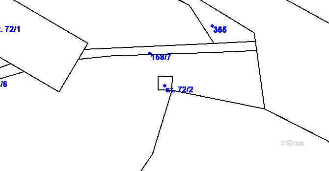 Parcela st. 72/2 v KÚ Krsice, Katastrální mapa