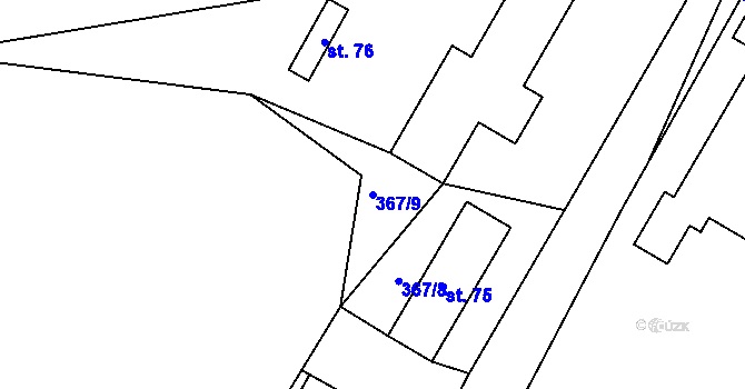 Parcela st. 367/9 v KÚ Krsice, Katastrální mapa