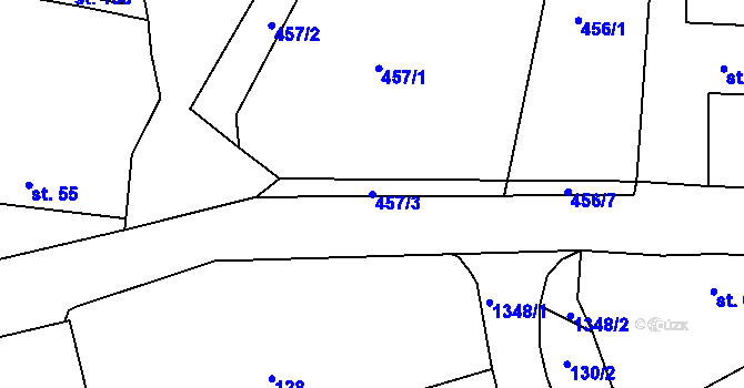 Parcela st. 457/3 v KÚ Rakovice, Katastrální mapa