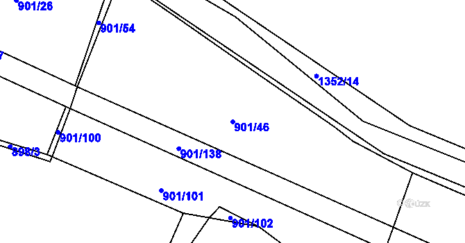 Parcela st. 901/46 v KÚ Rakovice, Katastrální mapa