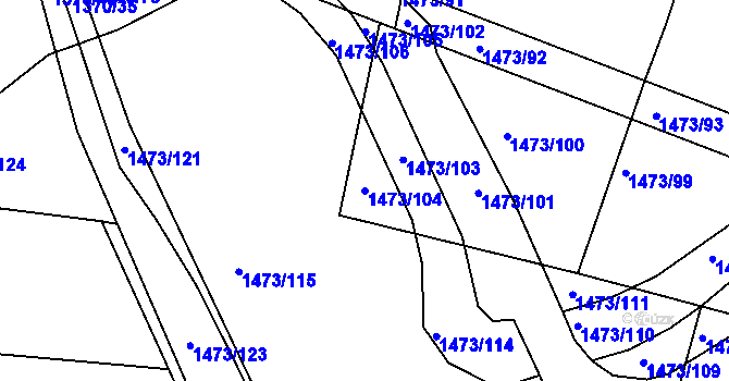 Parcela st. 1473/104 v KÚ Rakovice, Katastrální mapa