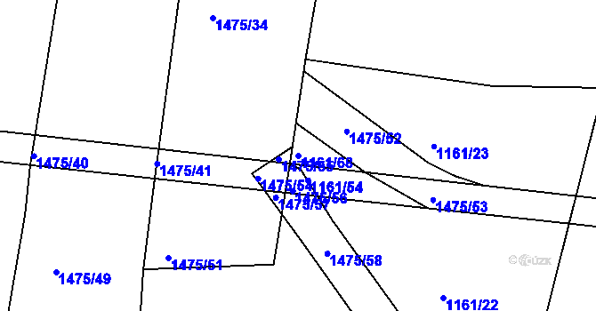 Parcela st. 1161/68 v KÚ Rakovice, Katastrální mapa