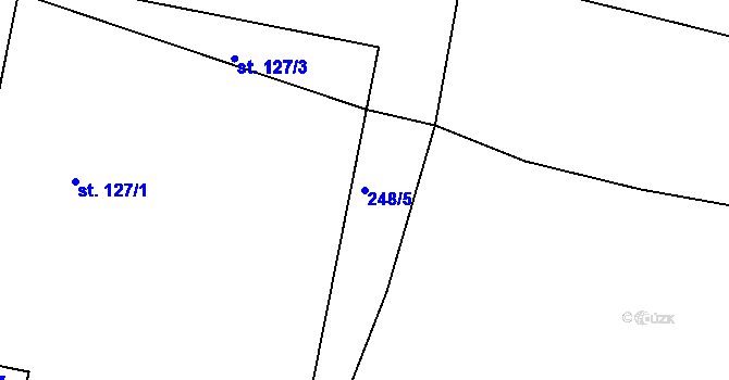 Parcela st. 248/5 v KÚ Rakovice, Katastrální mapa